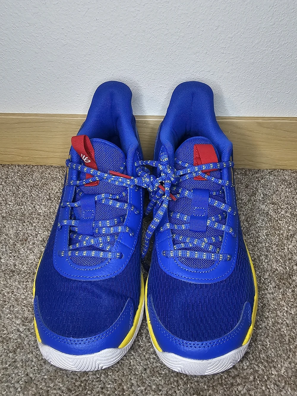 Under Armour Kids Blue and Yellow Performance Sneakers